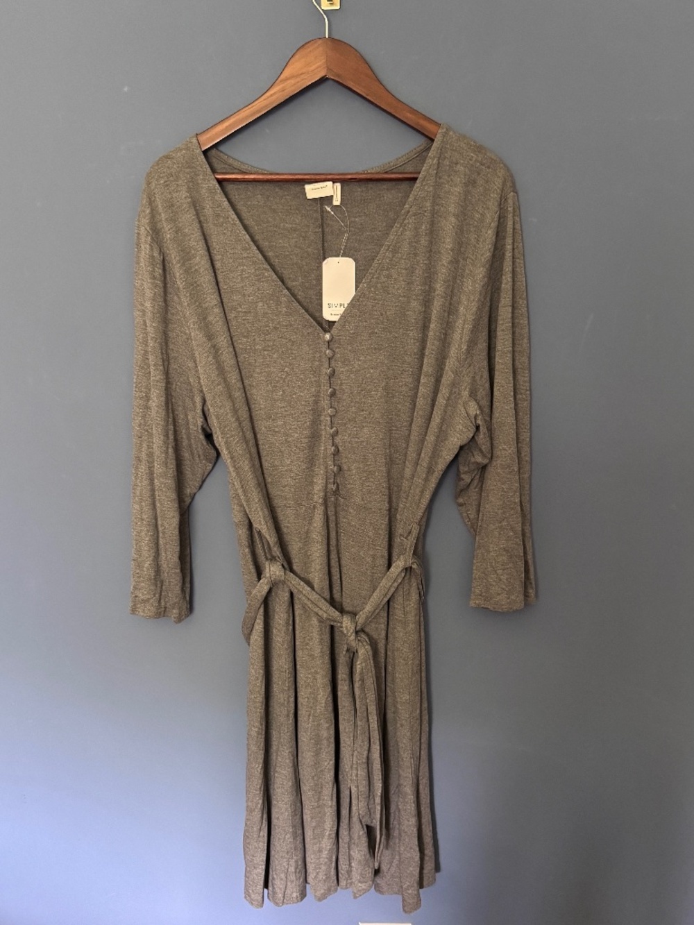 NWT Simple by Suzanne Betro heather gray knit dress Size 3X